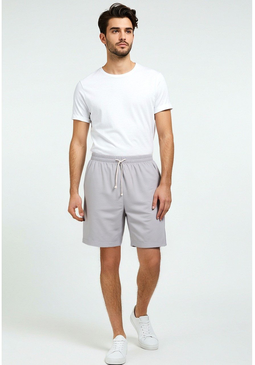 Celio* Men Grey Solid Regular Fit Polyester Bermuda