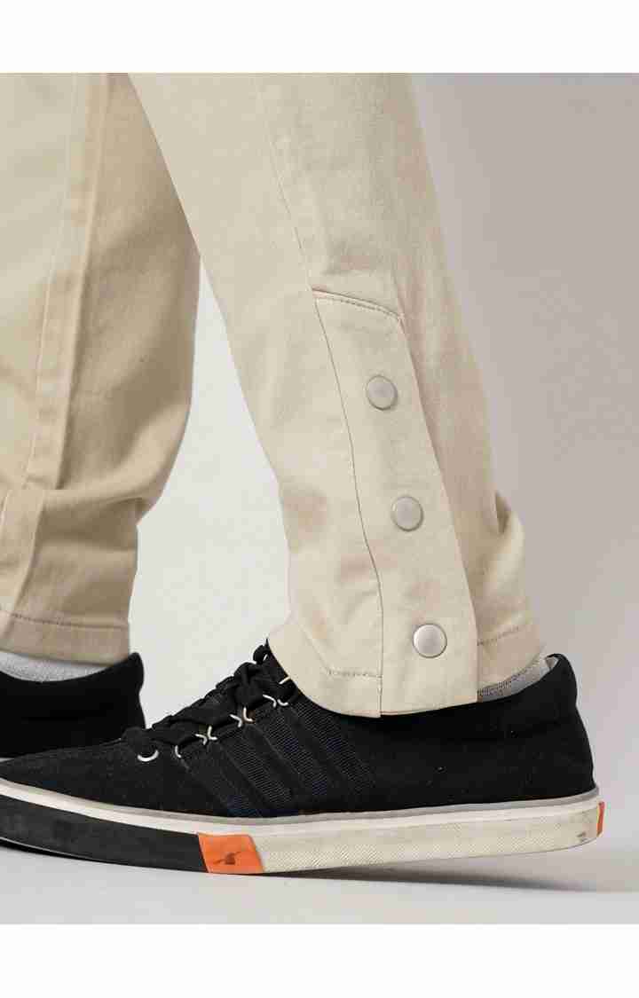 Beige Regular Fit Trousers