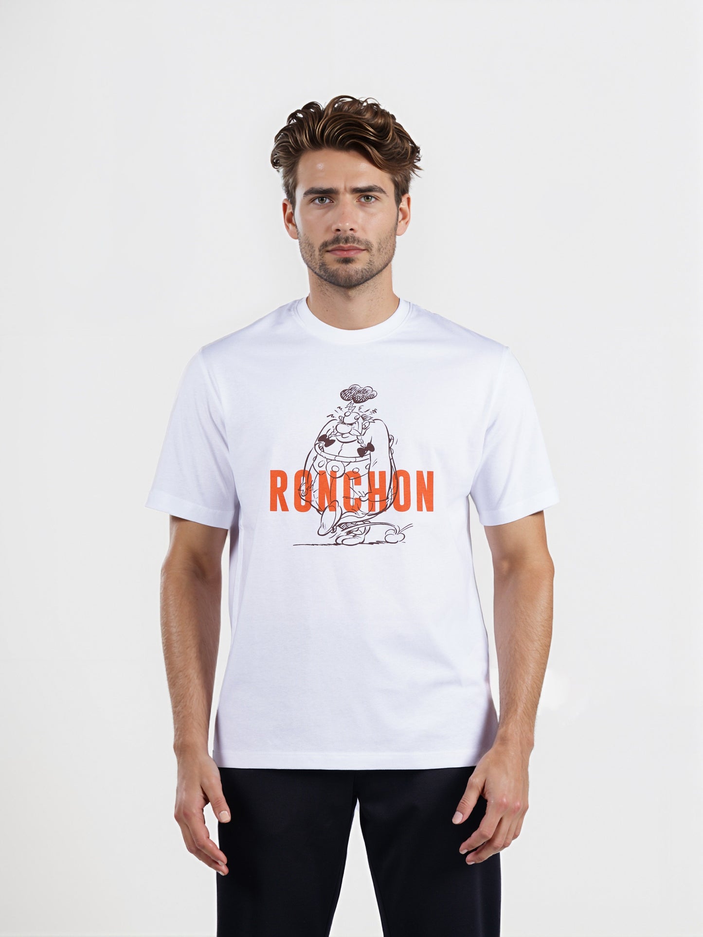 Celio* Men White Printed Boxy Fit Cotton Tshirt