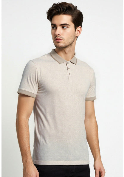 Celio* Men Beige Solid Regular Fit Cotton T-shirt