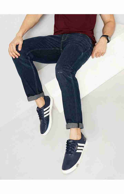 Navy Blue Straight Slim Fit Soft Touch Jeans