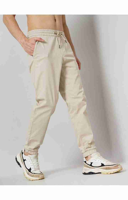 Beige Slim Fit Trousers