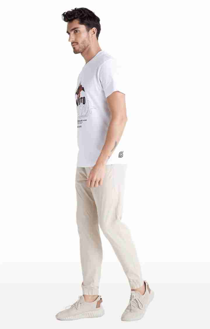 Beige Regular Fit Trousers