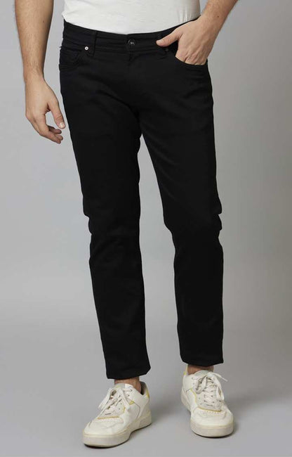 Black Straight Slim Fit Jeans