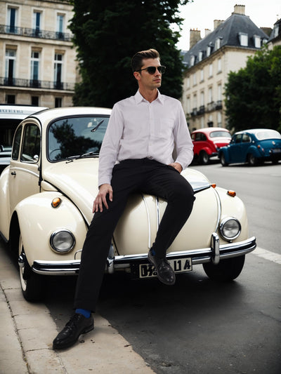 Celio* Cotton Straight Fit Black Trouser