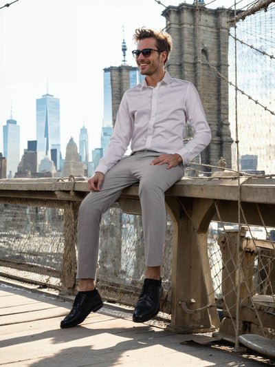 Celio* Polyester Regular Fit Grey Trouser