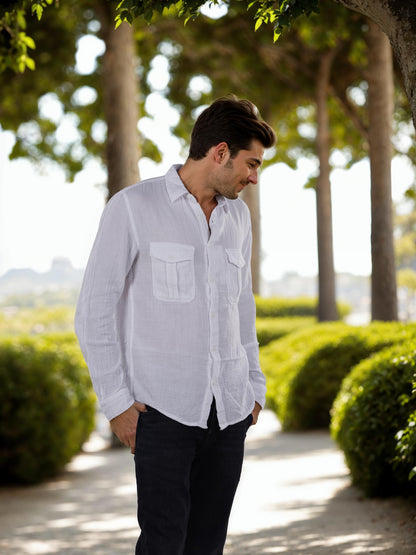 White Solid Cotton Shirt