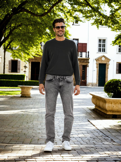 Grey Straight Fit Jeans