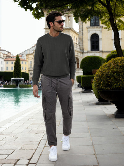 Celio* Cotton Straight Fit Grey Trouser