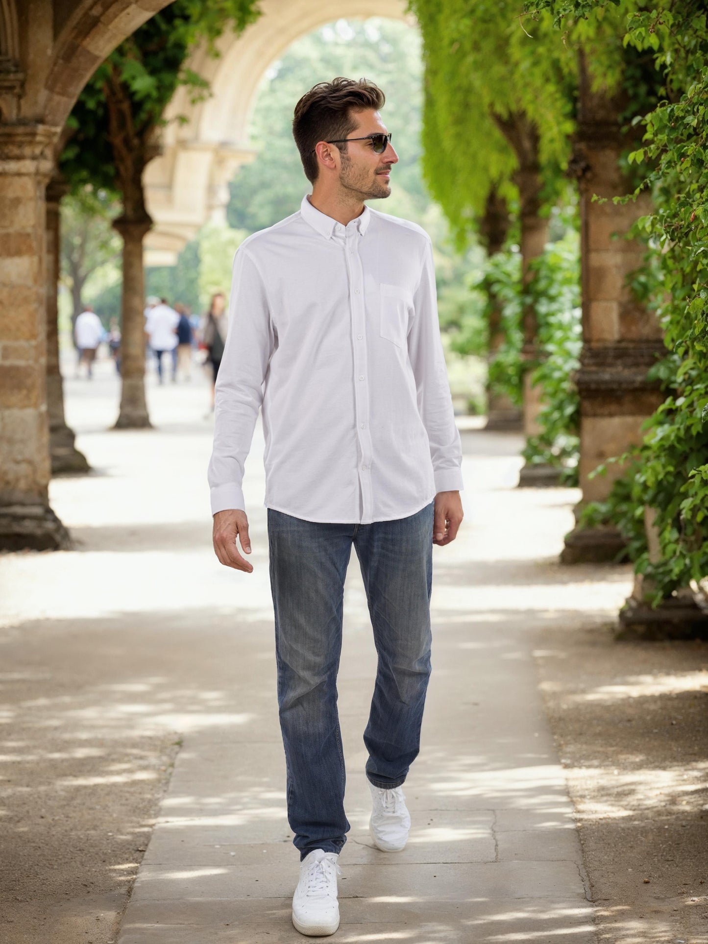 White Solid Cotton Shirt