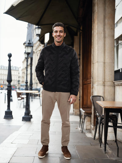 Celio* Solid Regular Fit Polyamide Black Jacket