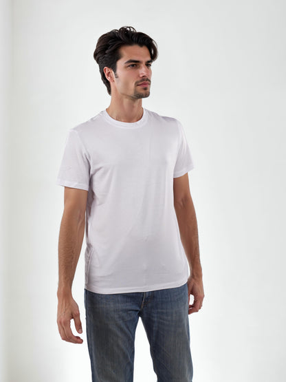 White Solid Cotton T-shirt