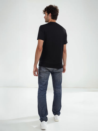 Black Solid Cotton T-shirt