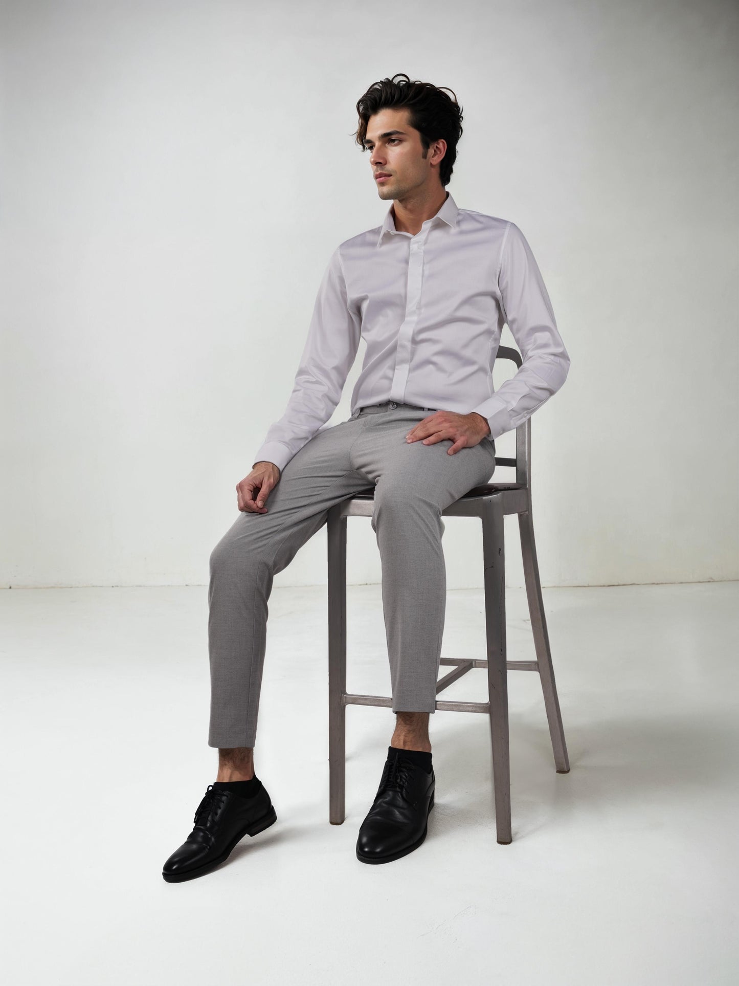 Grey Regular Fit Trousers