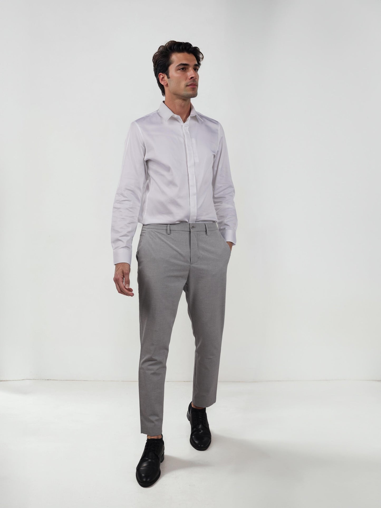 Grey Regular Fit Trousers