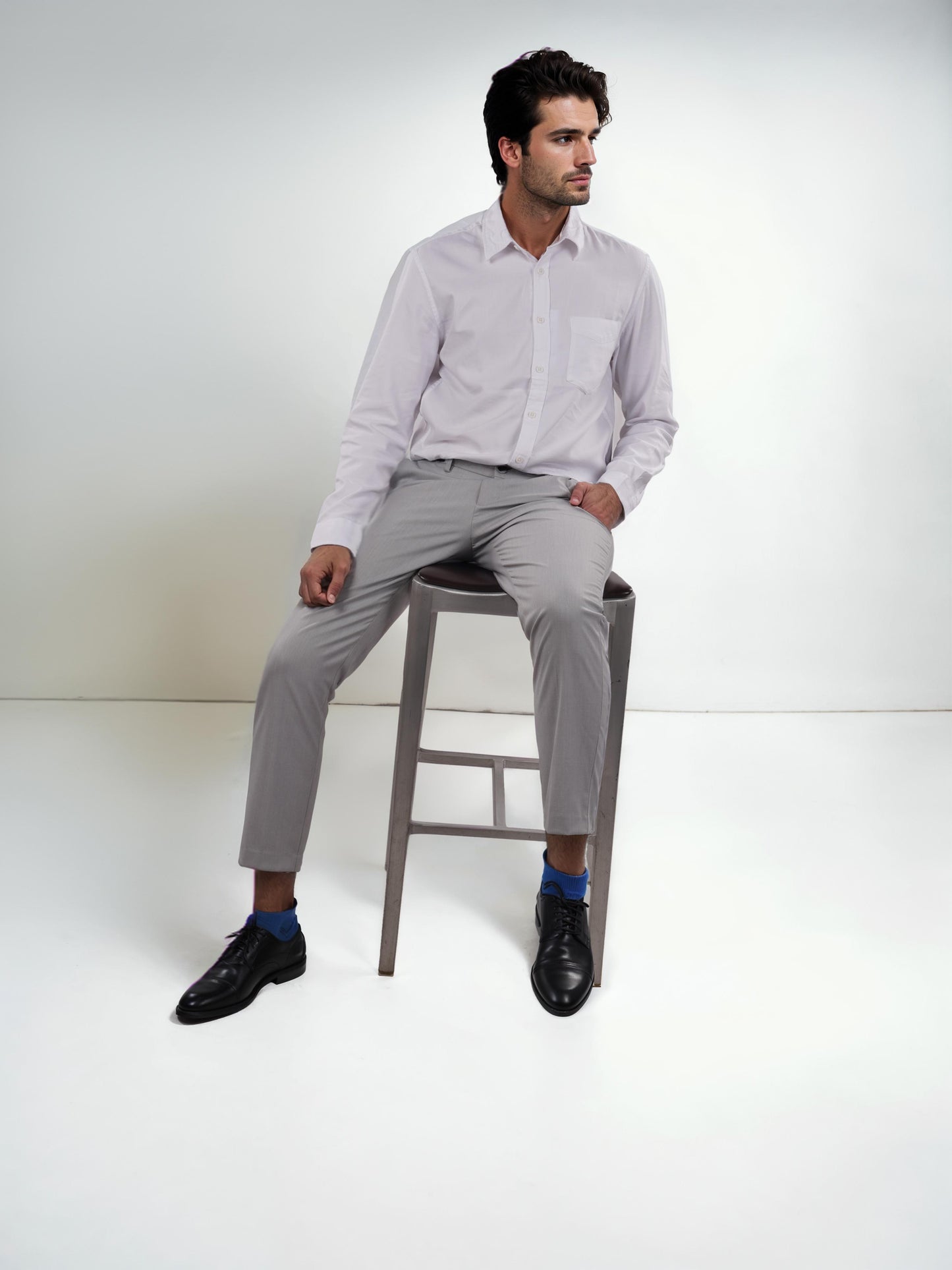 Grey Slim Fit Trousers