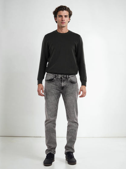 Grey Straight Fit Jeans