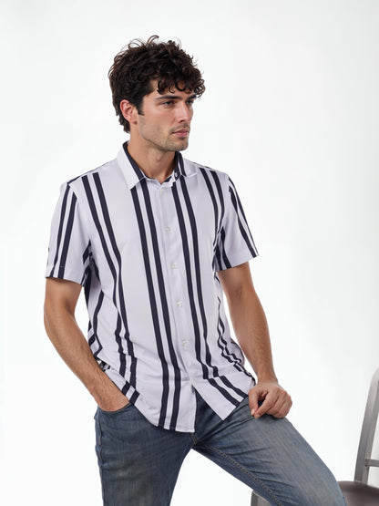 White Striped Nylon Shirt