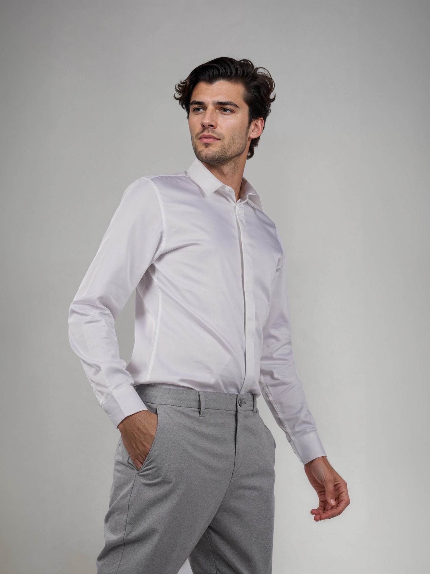 White Solid Cotton Shirt