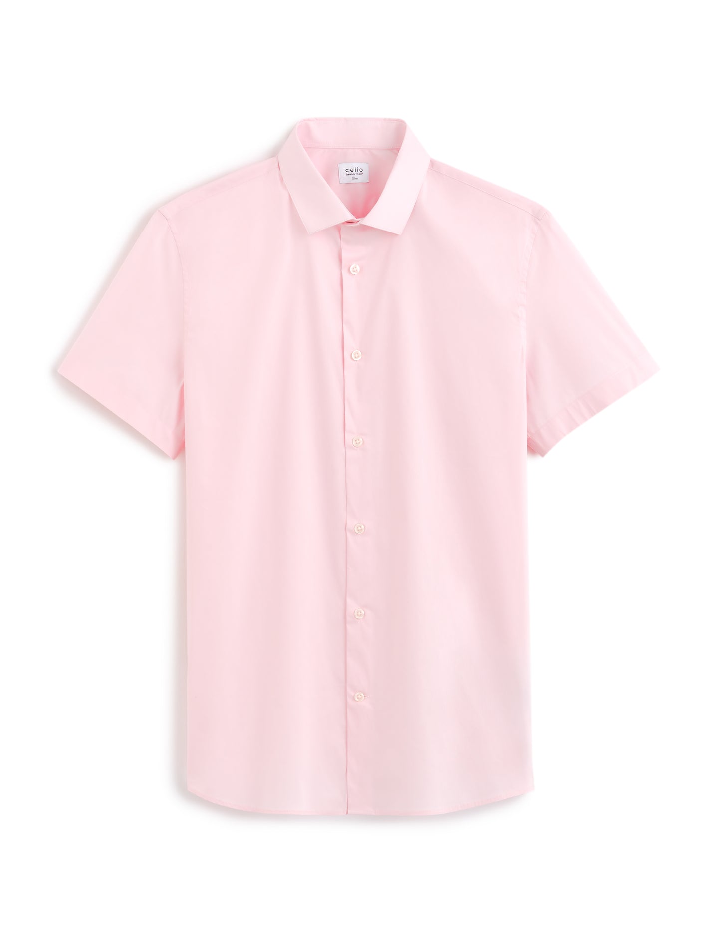 Slim Fit Poly-Cotton Solid Spread collar Shirts