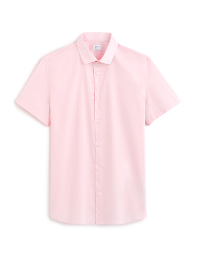 Slim Fit Poly-Cotton Solid Spread collar Shirts