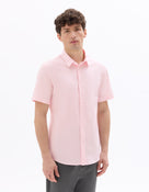 Slim Fit Poly-Cotton Solid Spread collar Shirts