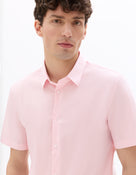 Slim Fit Poly-Cotton Solid Spread collar Shirts