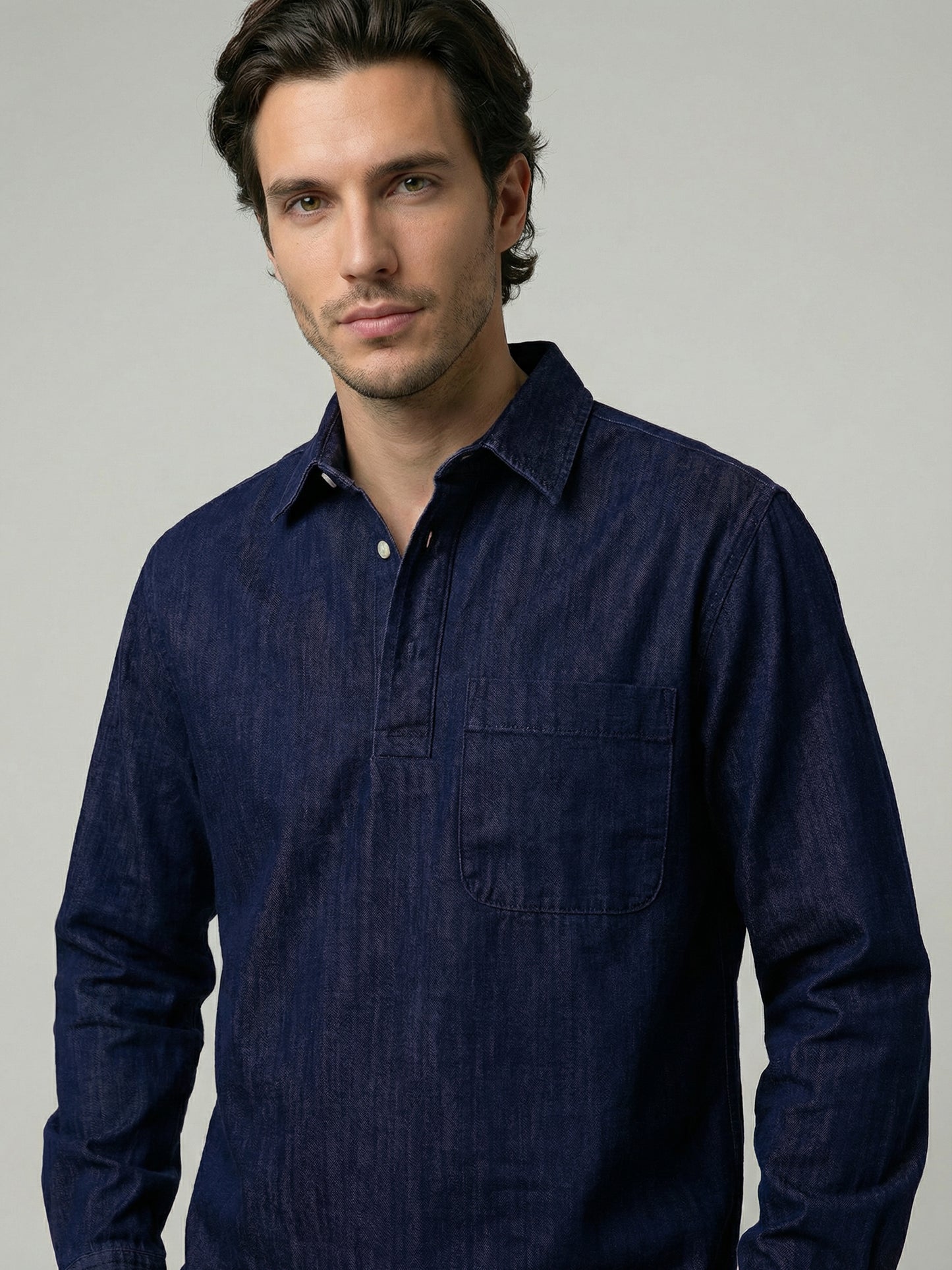 Celio Mens Navy Twill Regular Fit Cotton Shirts