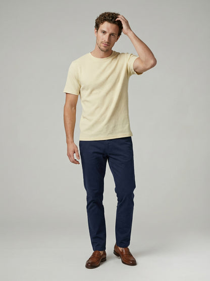 Celio Mens Yellow Structured Regular Fit Cotton T-Shirts