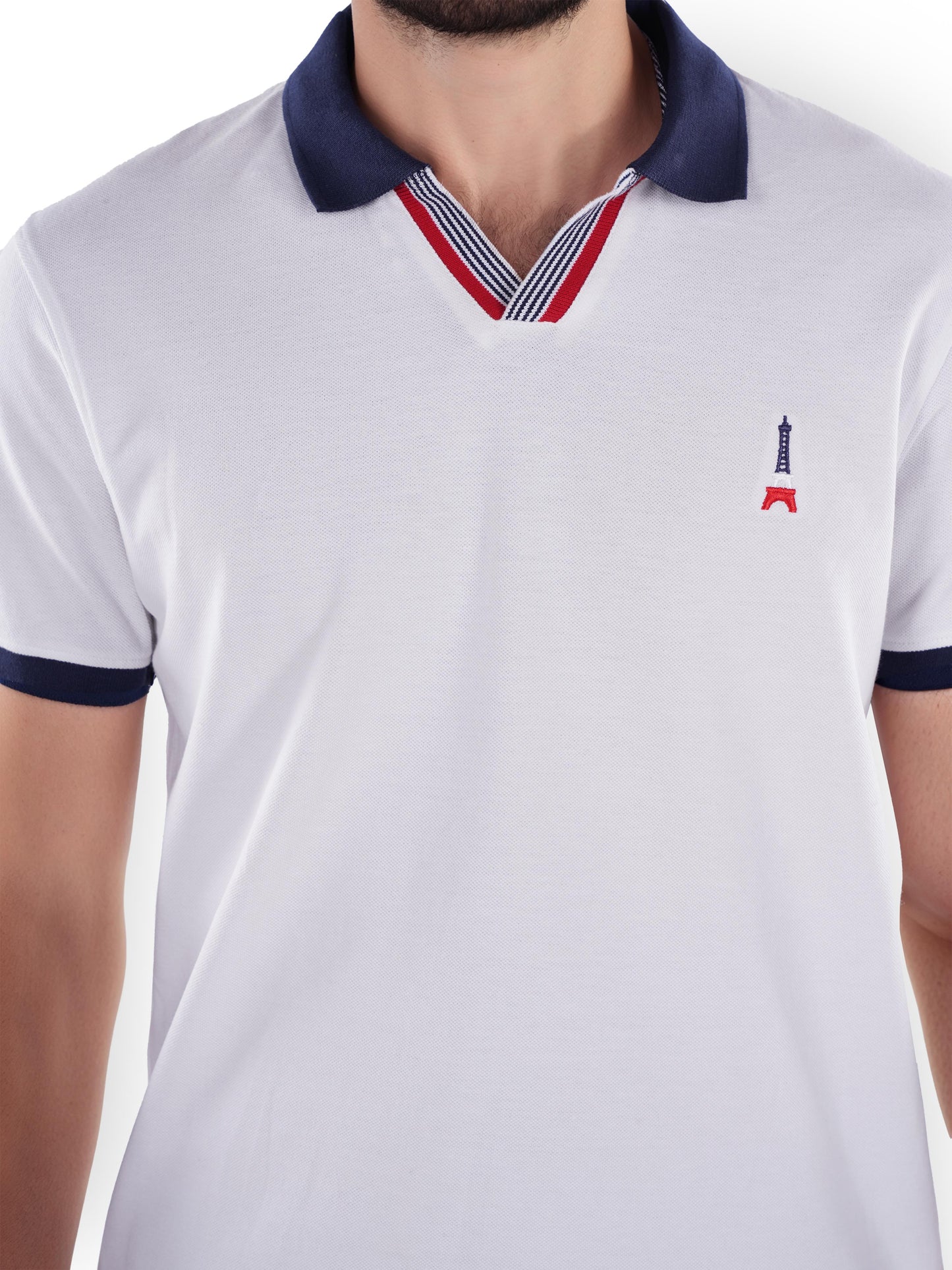 White Solid Cotton Polo