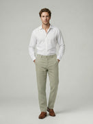 Celio Mens Green Solid Straight Fit Linen Casual Trouser