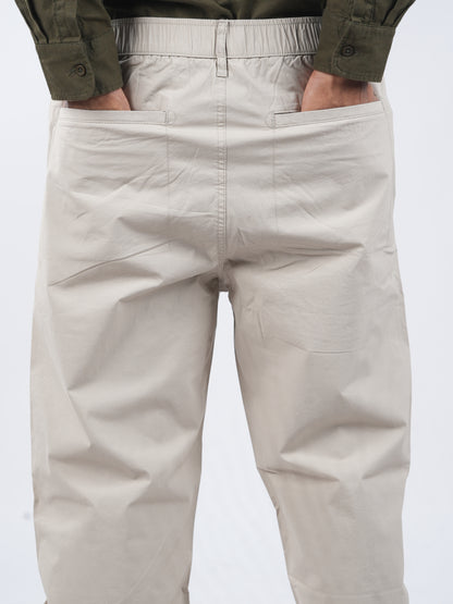 Beige Straight Fit Cargos