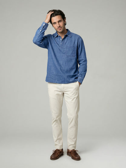 Celio Mens Blue Twill Regular Fit Cotton Shirts