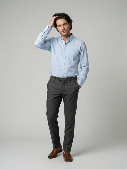 Celio Mens Blue Solid Regular Fit Cotton Shirts