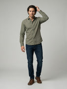 Celio Mens Olive Solid Regular Fit Cotton Shirts