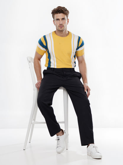 Celio* Poly-Blend Regular Fit Black Trousers