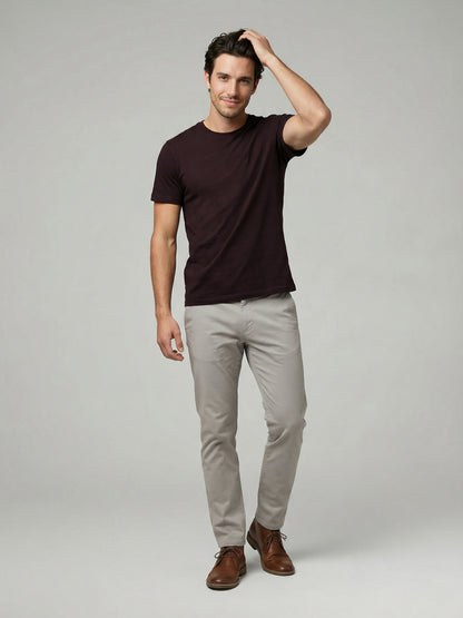 Celio Mens Brown Solid Slim Fit Cotton T-Shirts