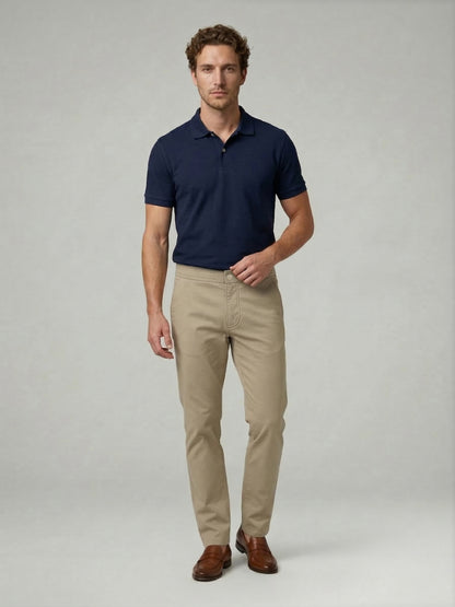 Celio Mens Beige Dobby Slim Fit Polyester Casual Trouser