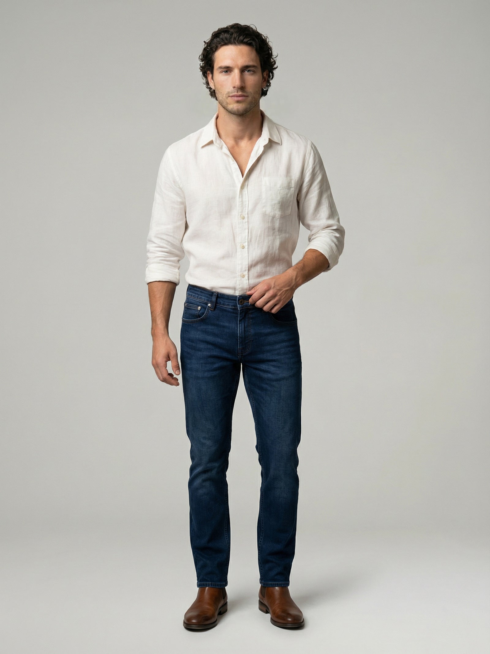 Celio Mens Blue Twill Slim Fit Modal Jeans