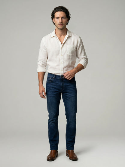 Celio Mens Blue Twill Slim Fit Modal Jeans