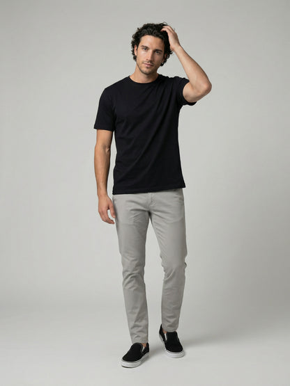 Celio Mens Black Solid Slim Fit Cotton T-Shirts