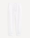Celio* Linen Jogger Fit White Trouser