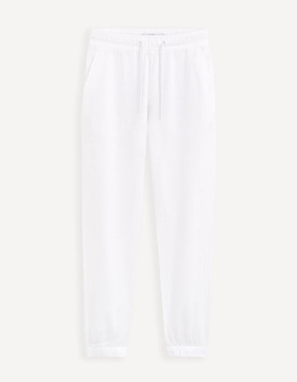 White Linen Regular Fit Jogger