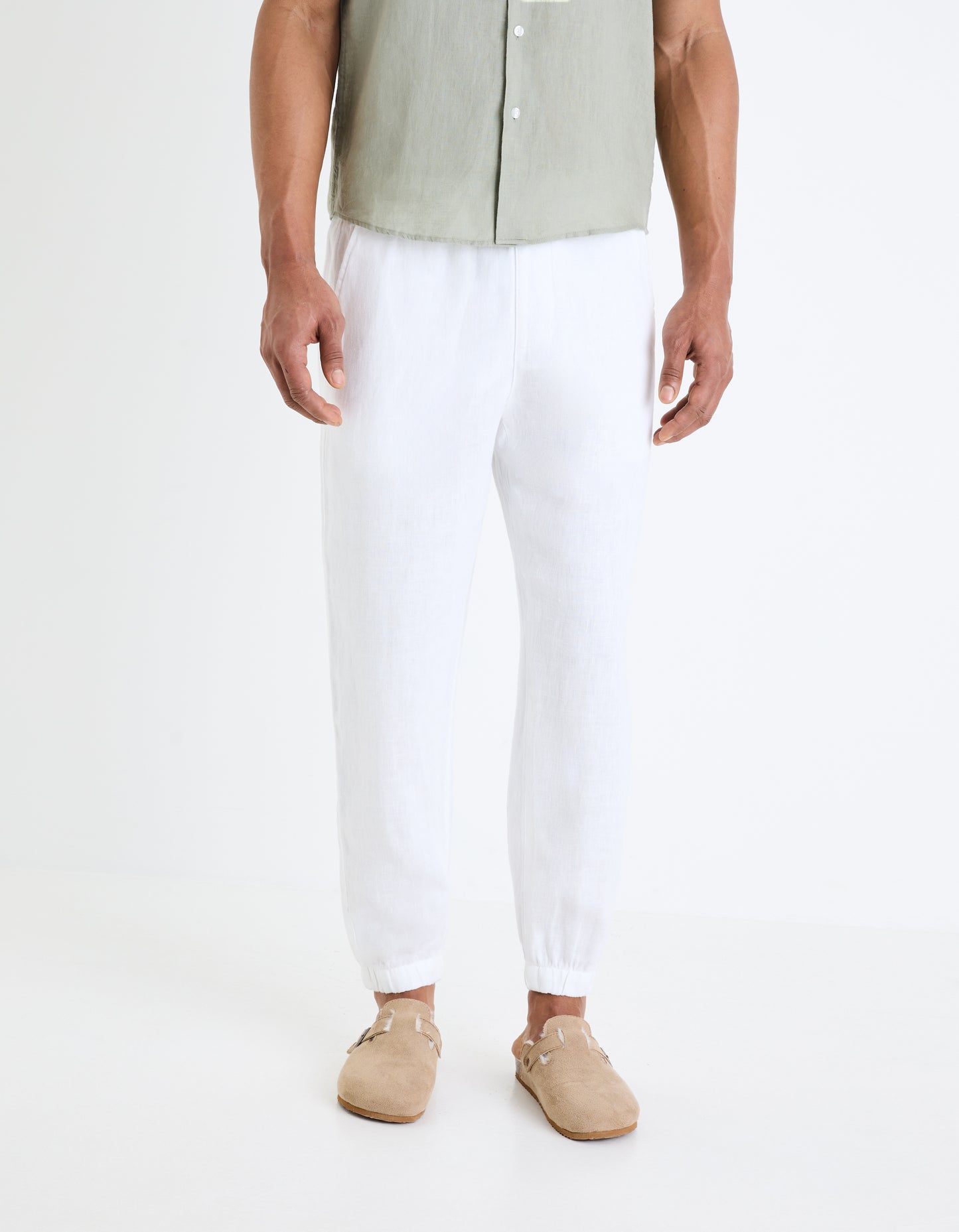 White Regular Fit Trousers