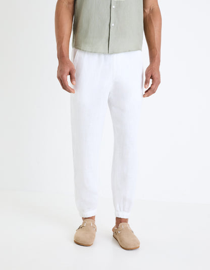 White Regular Fit Trousers