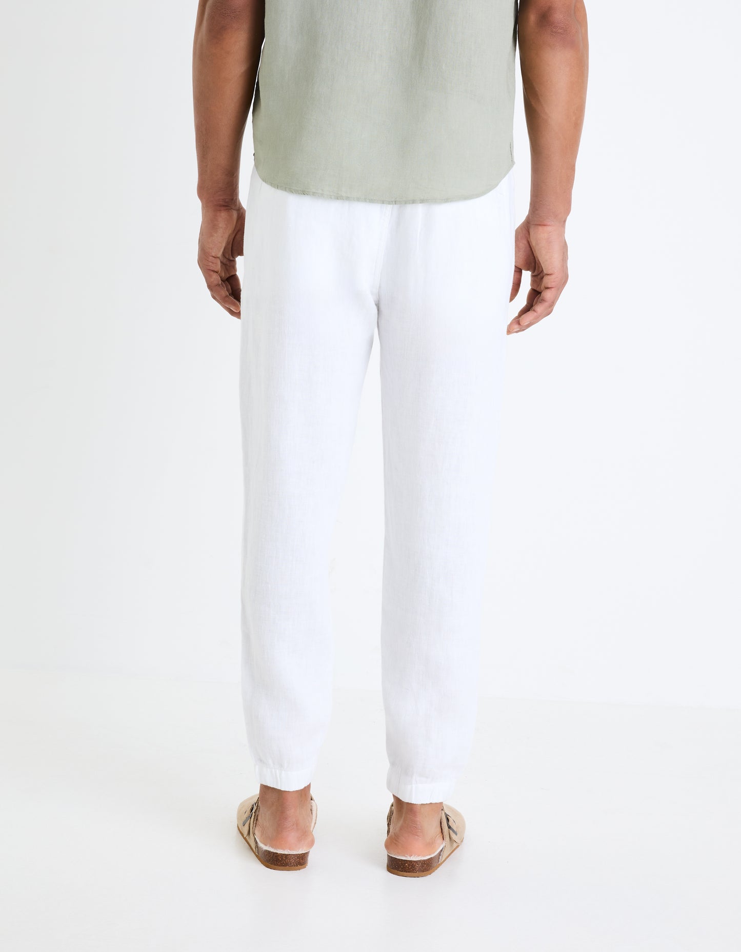 White Regular Fit Trousers