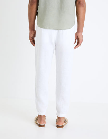 White Regular Fit Trousers