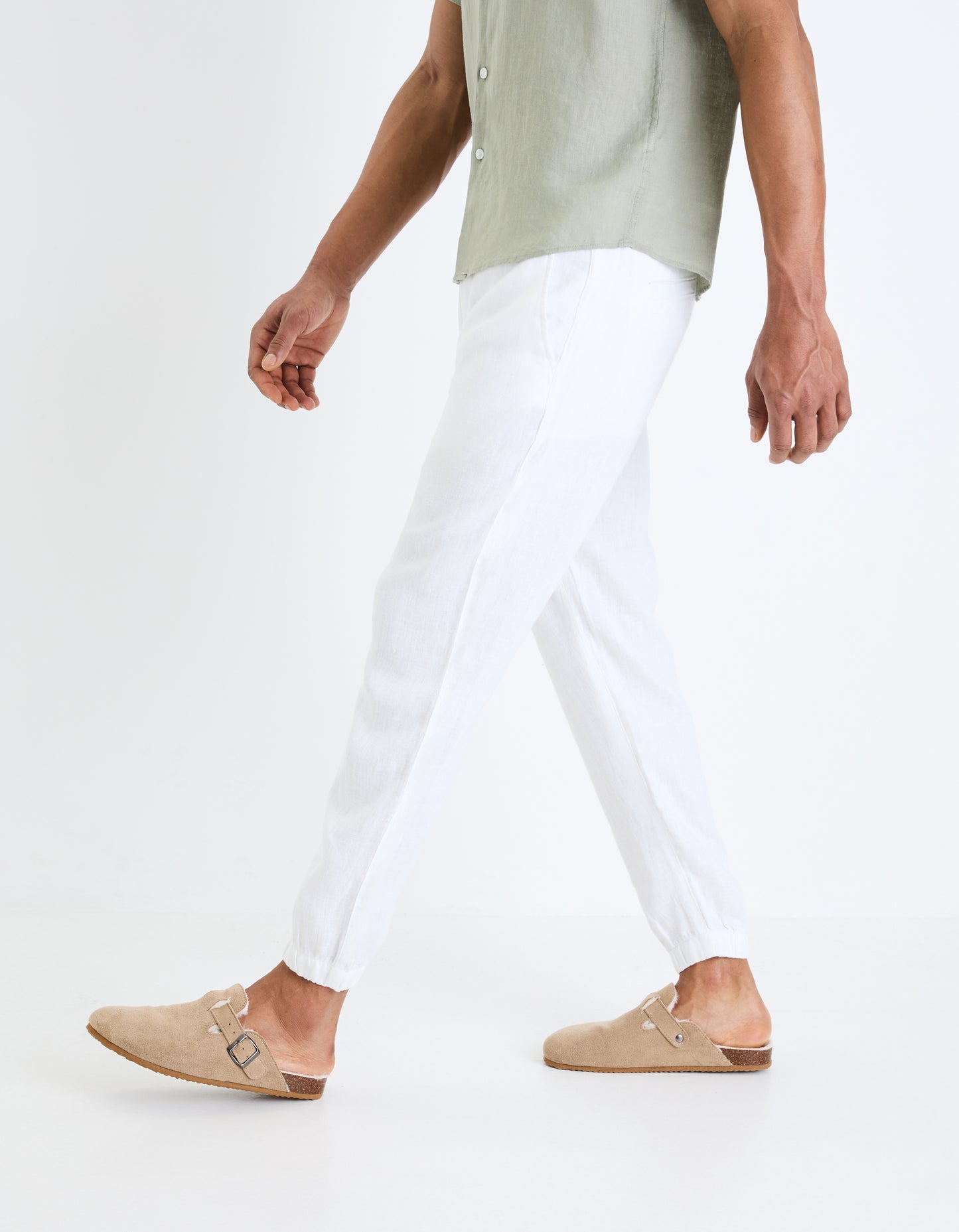 White Regular Fit Trousers