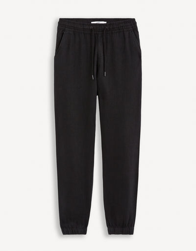 Celio* Linen Jogger Fit Black Trouser