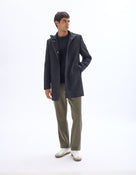 Regular Fit Poly-Cotton Solid High Neck Jackets